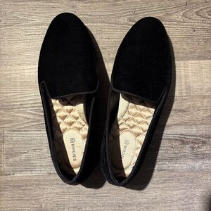 Birdies Black Suede Fabric Loafers Size 7.5 Womens